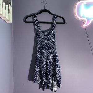 Navy blue overall romper